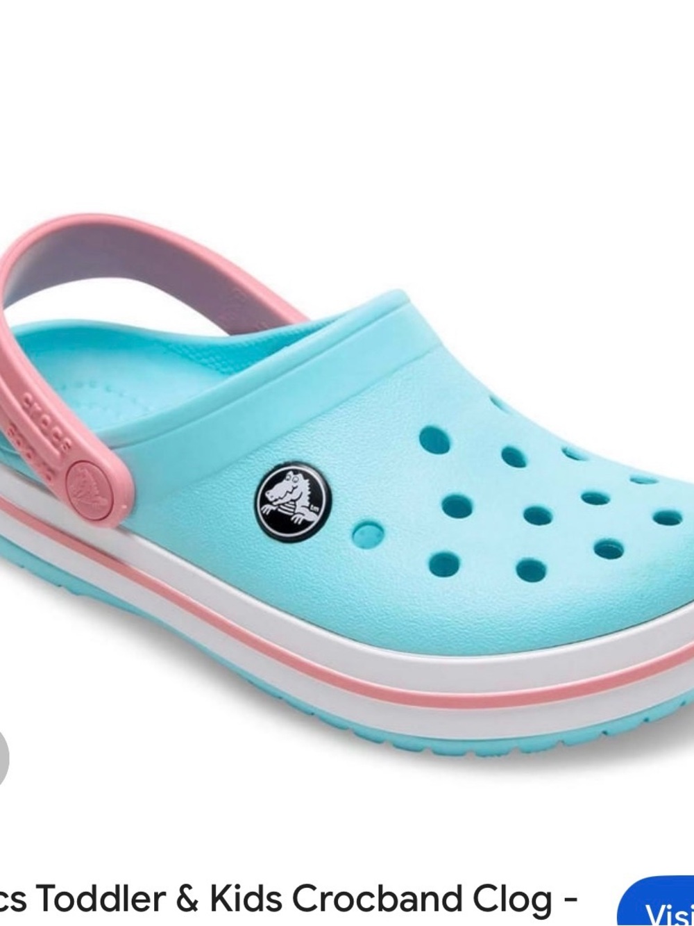 Kids size J2 genuine Crocs Aqua/Pink